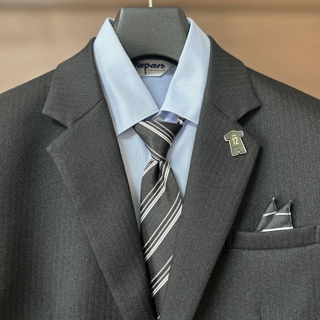 美品　JFA サムライブルー　スーツ　SAMURAI BLUE 160B　卒業式