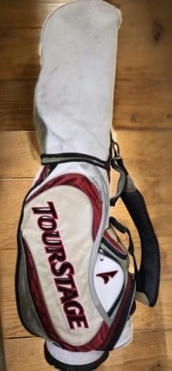 送料無料/超美品　TourStage キャディバッグ ホワイト・レッド