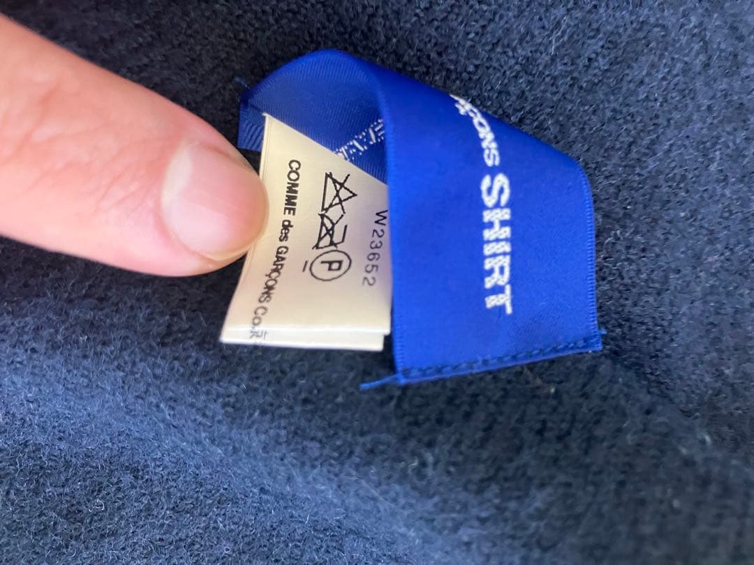 フランス製 COMME des GARÇONS SHIRT ネイビー 大判