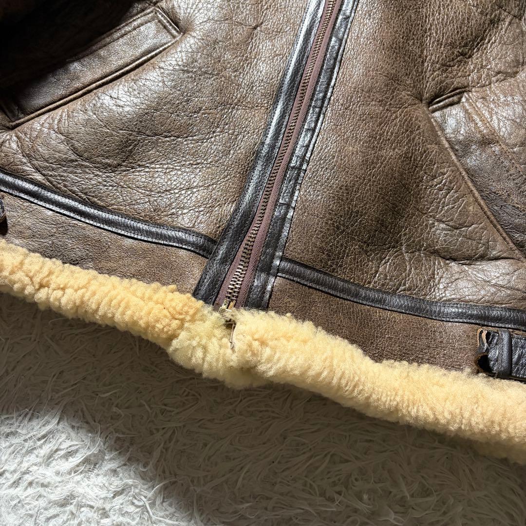 現行/40サイズ■AVIREXフライトジャケットB-3 ムートン　羊革　ブラウン