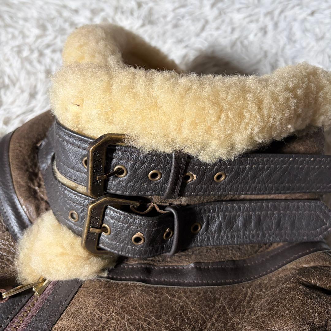 現行/40サイズ■AVIREXフライトジャケットB-3 ムートン　羊革　ブラウン