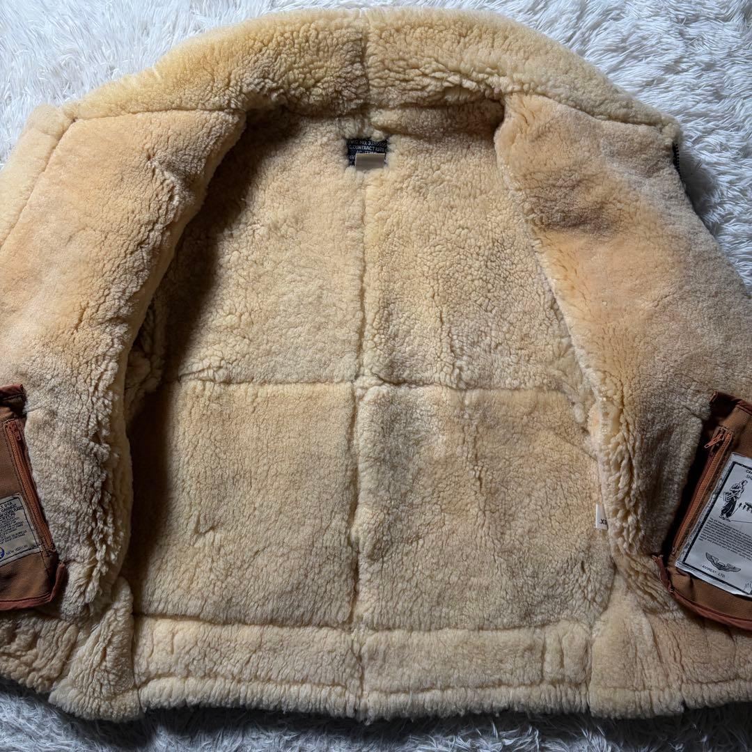 現行/40サイズ■AVIREXフライトジャケットB-3 ムートン　羊革　ブラウン