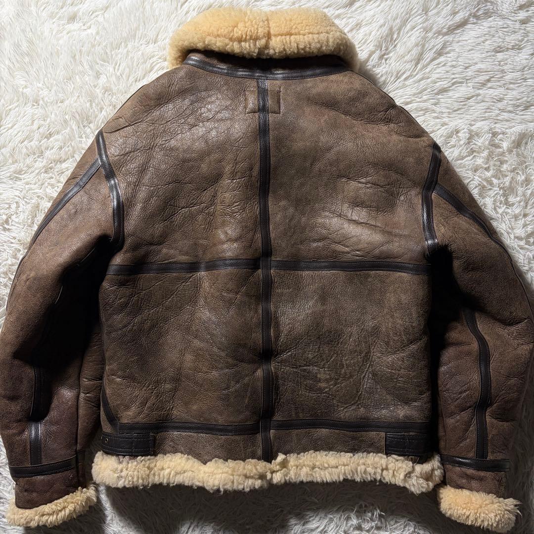 現行/40サイズ■AVIREXフライトジャケットB-3 ムートン　羊革　ブラウン