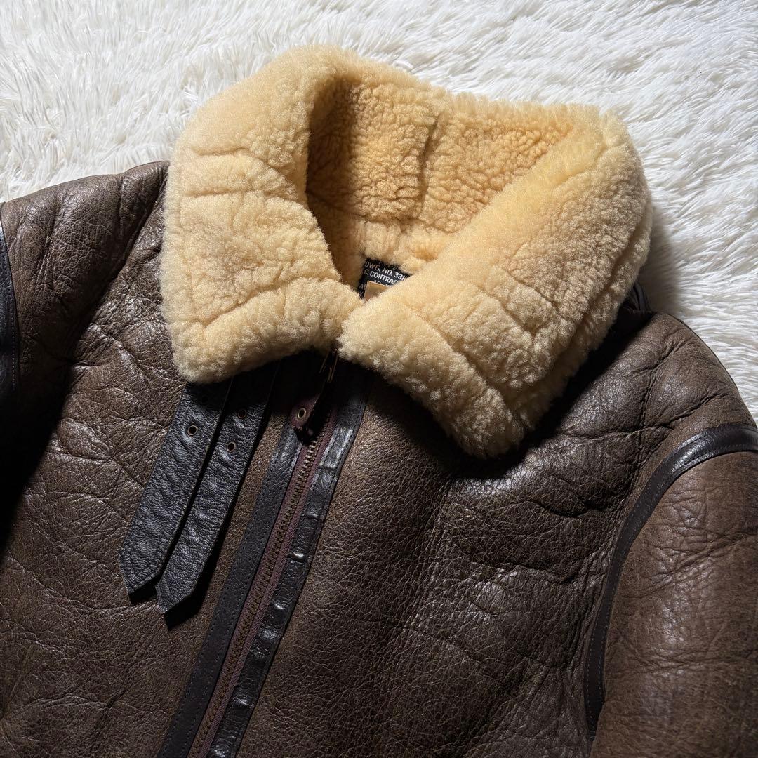 現行/40サイズ■AVIREXフライトジャケットB-3 ムートン　羊革　ブラウン