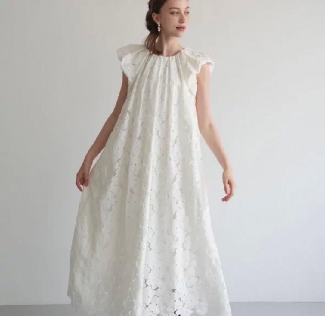 セール【即日発送】flower lace drape one-piece