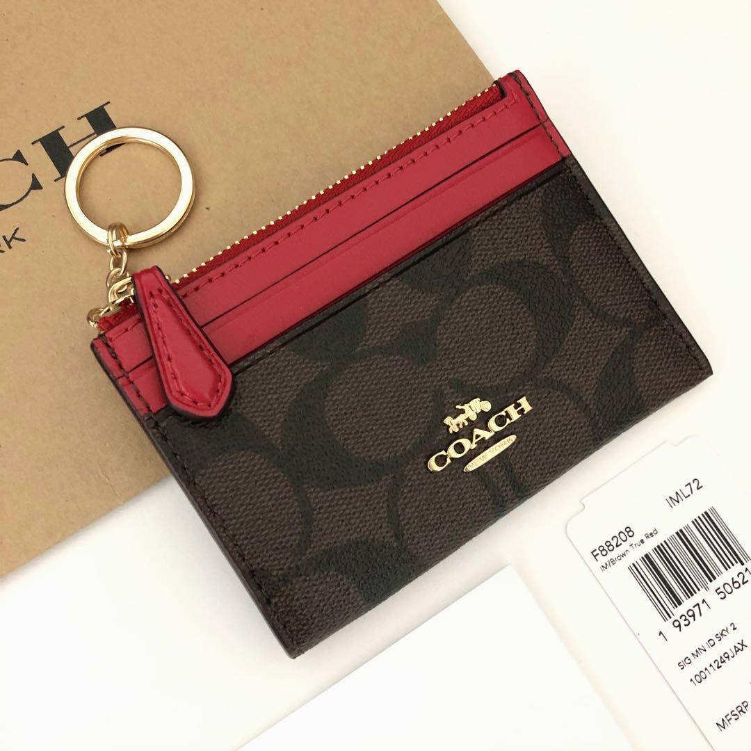 COACH コーチ　ケース 小銭入れ財布　シグネチャー　トゥルーレッド 赤