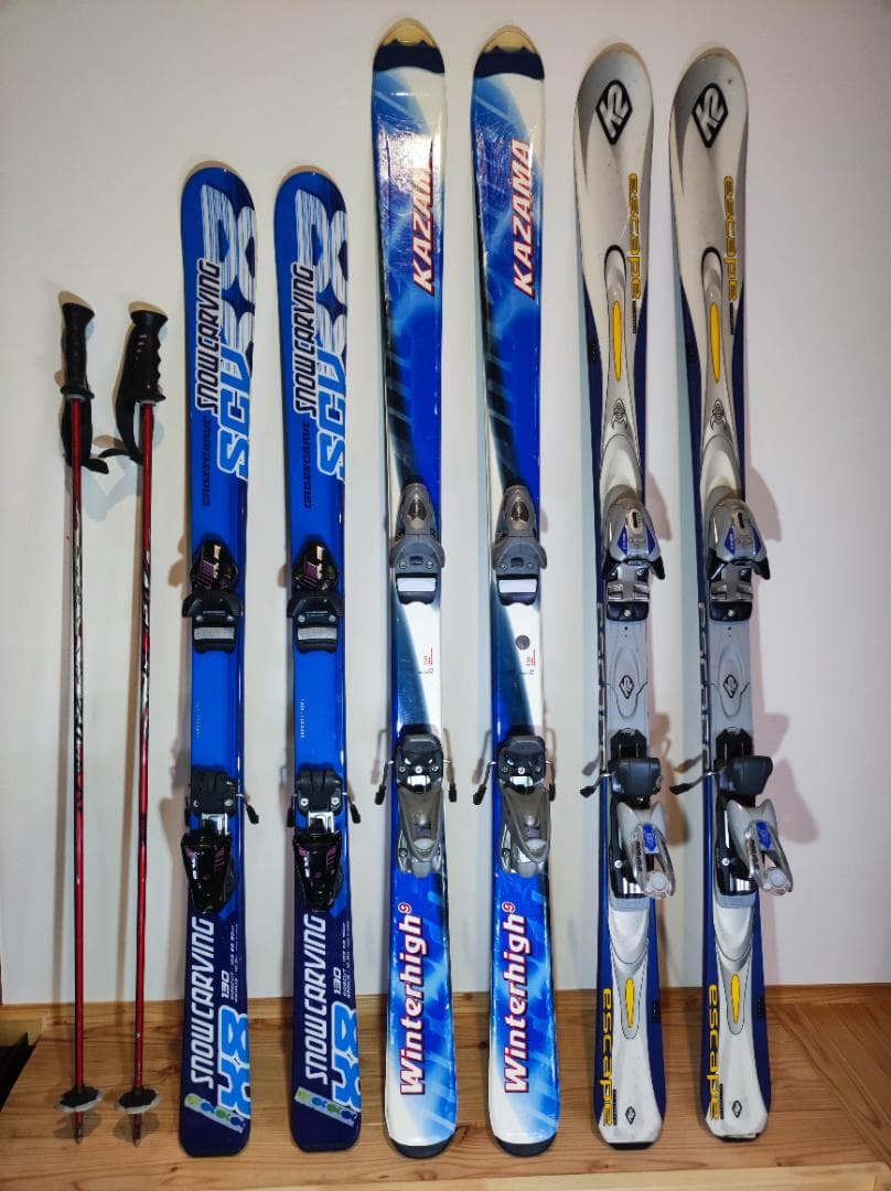 スキー板（K2、KAZAMA、carving）3本セット ビンディング付