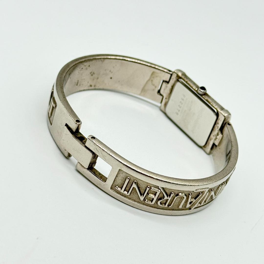 稼働品 YSL イヴサンローラン 腕時計 バングルウォッチ 黒文字盤 箱付き