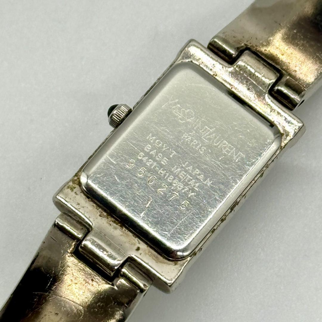 稼働品 YSL イヴサンローラン 腕時計 バングルウォッチ 黒文字盤 箱付き