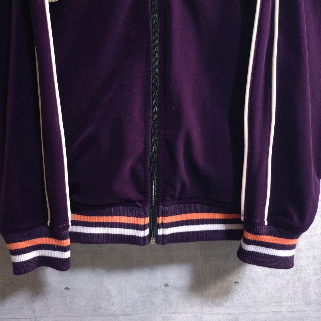 ガルフィー★ベロア パイルロゴ キャラクター刺繍 トラックジャケット 紫 L