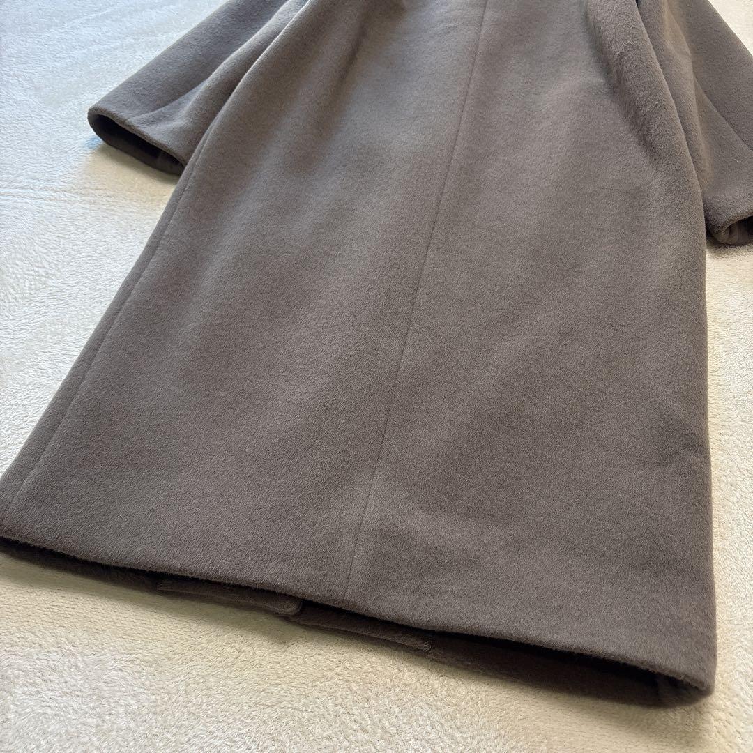 【ラムウール100%✨️美品】イエナ ノーカラー ロングコート グレージュ 38
