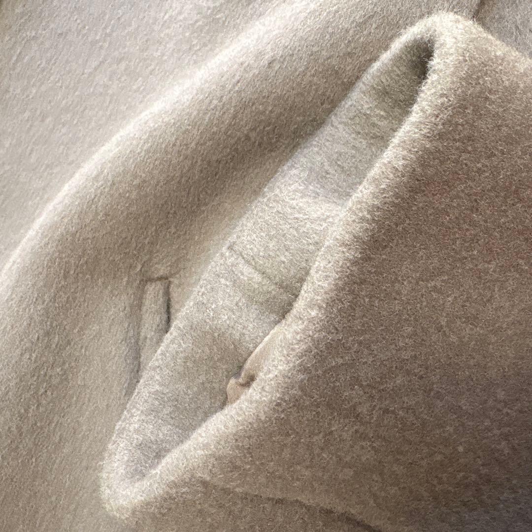 【ラムウール100%✨️美品】イエナ ノーカラー ロングコート グレージュ 38