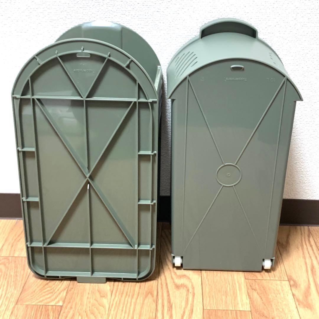 Tupperware タッパーウェア　デイリーストッカー　3段キャスター付き　緑