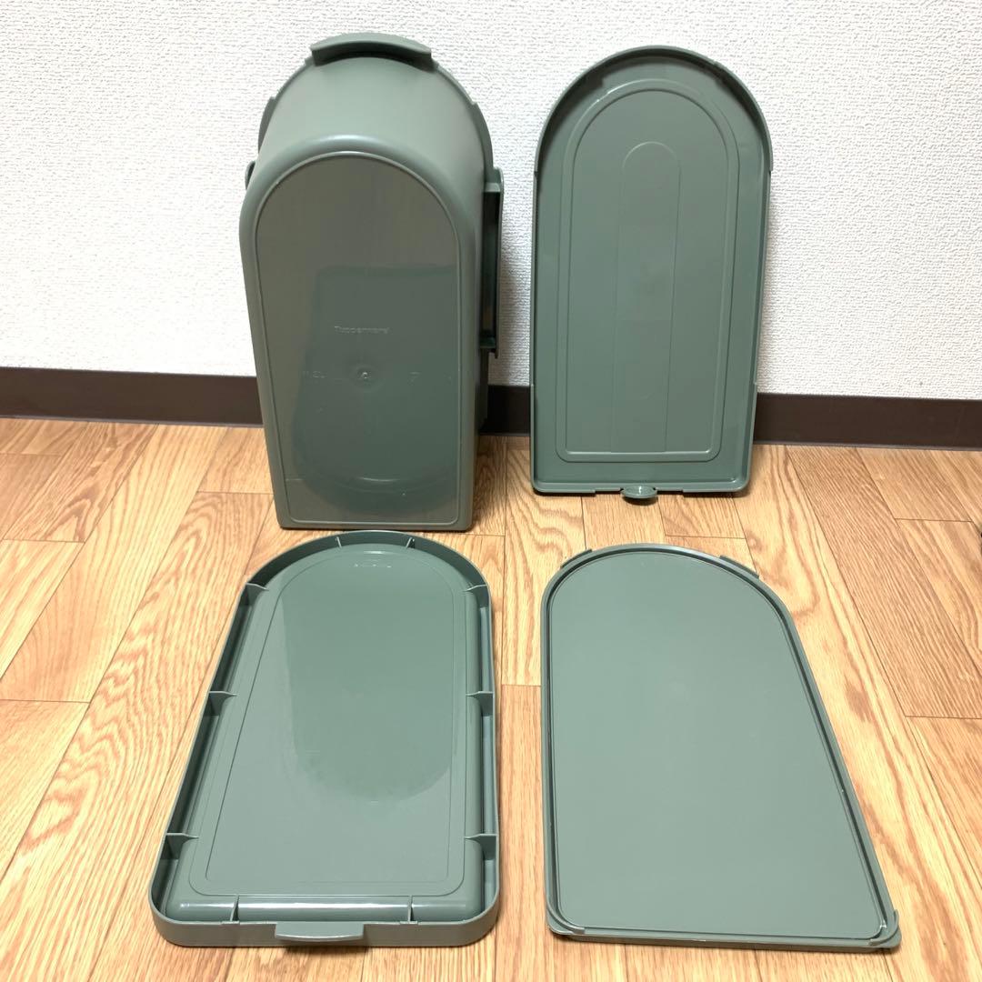 Tupperware タッパーウェア　デイリーストッカー　3段キャスター付き　緑