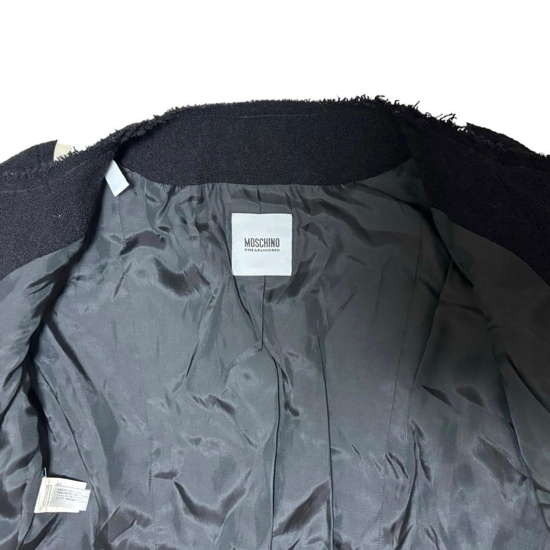 美品　モスキーノ ノーカラー　ウールジャケット イタリア製