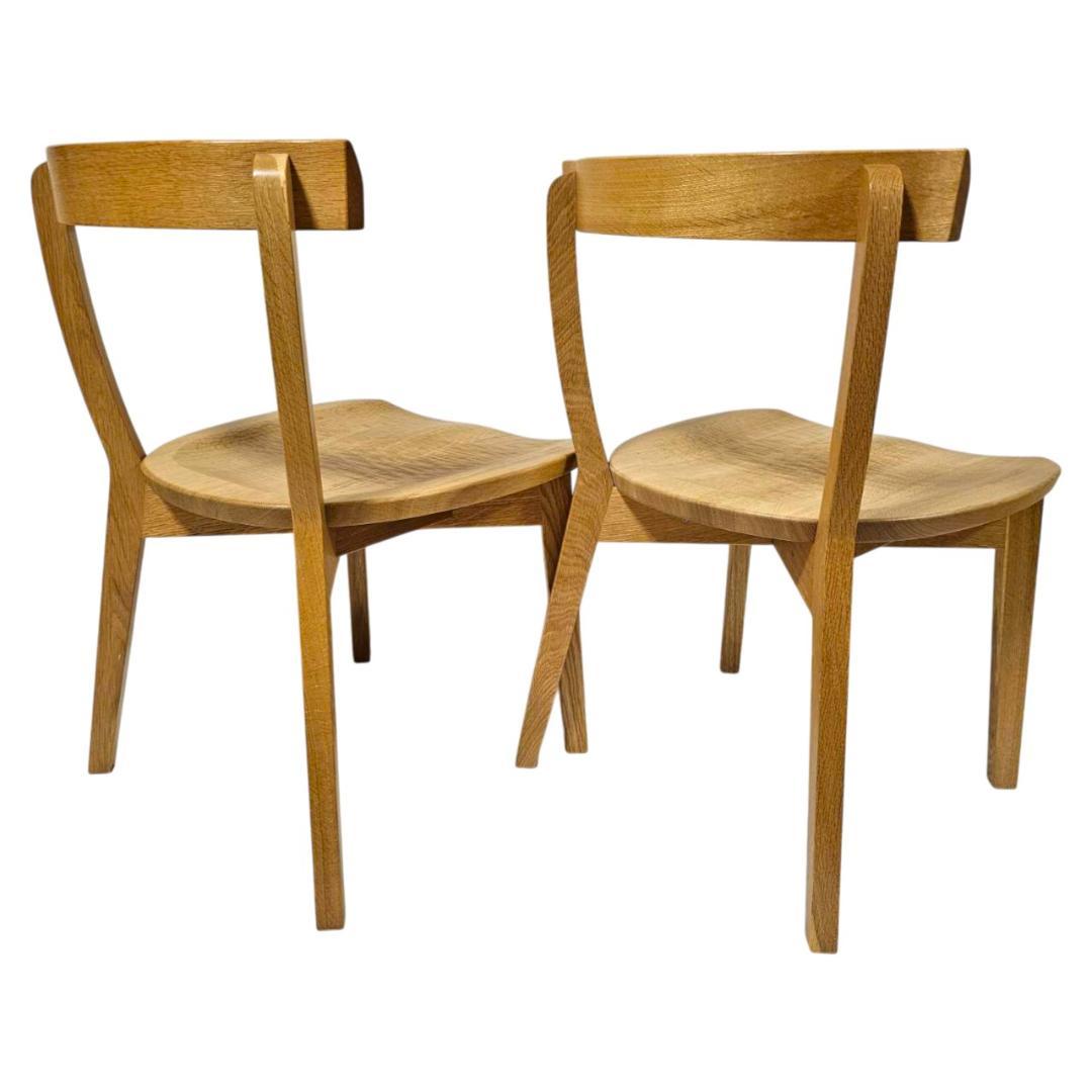 【美品】旭川家具 アーリータイムスアルファ DC-4 チェア２脚セット① 木地色