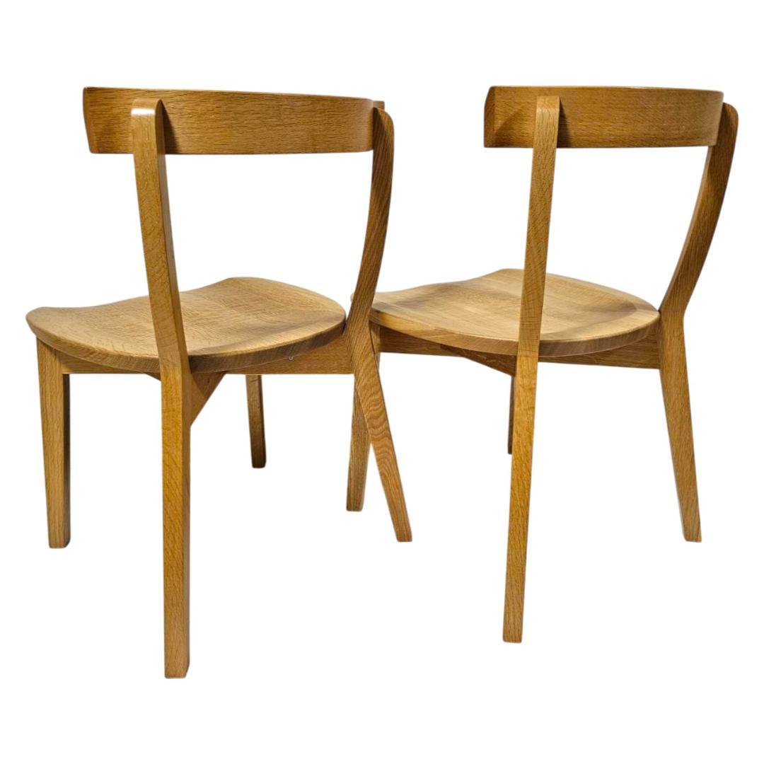 【美品】旭川家具 アーリータイムスアルファ DC-4 チェア２脚セット① 木地色