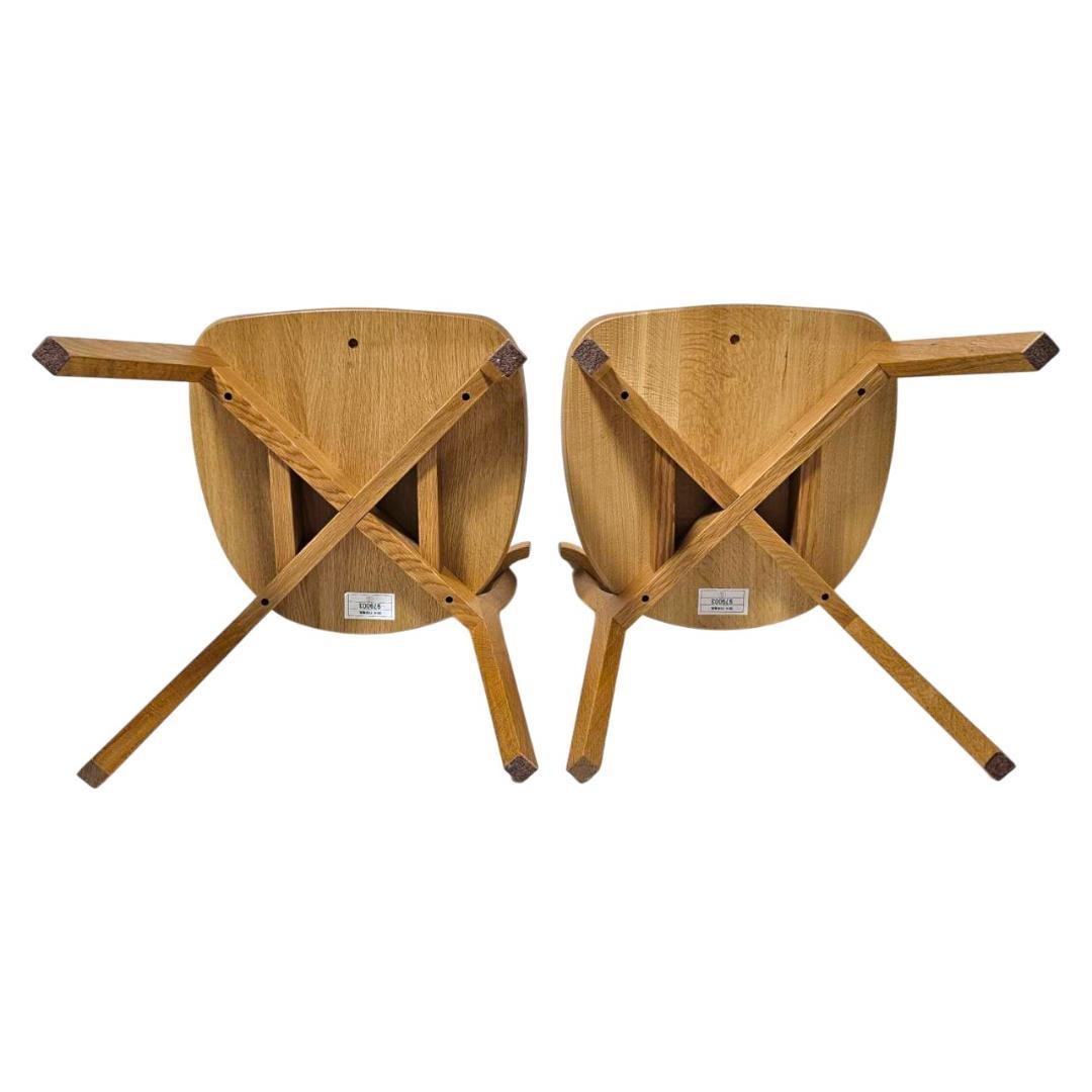 【美品】旭川家具 アーリータイムスアルファ DC-4 チェア２脚セット① 木地色