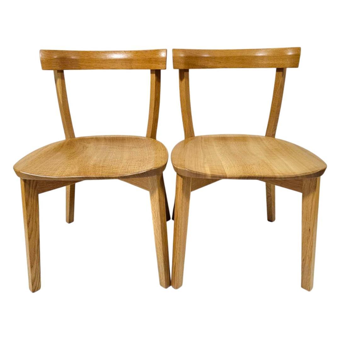 【美品】旭川家具 アーリータイムスアルファ DC-4 チェア２脚セット① 木地色