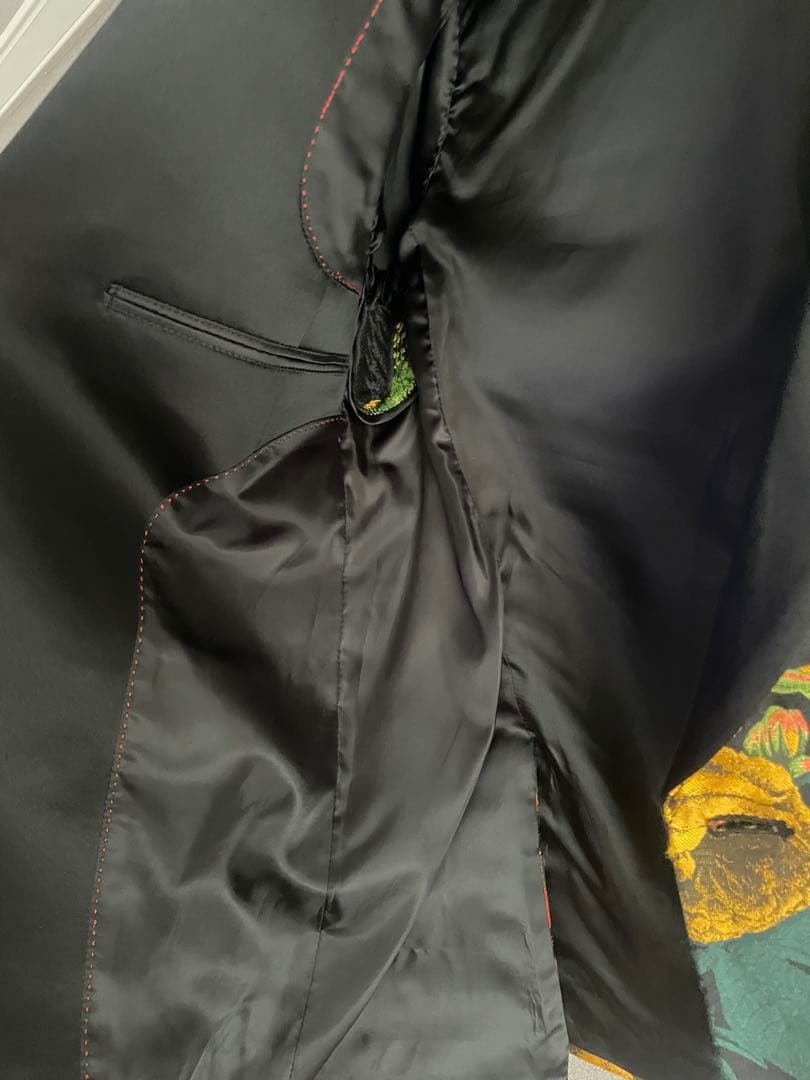 花柄サテンテーラードジャケット