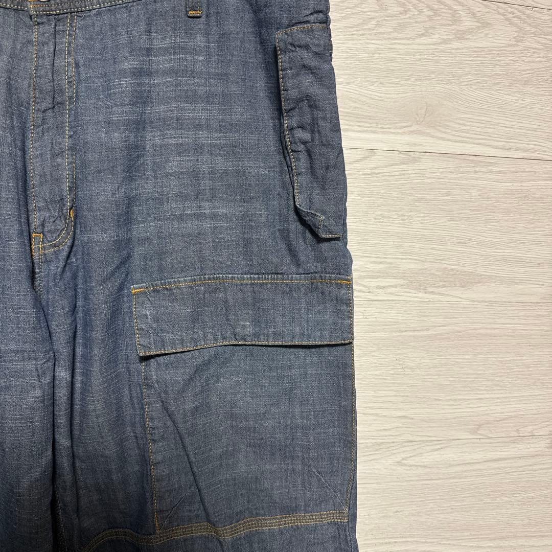 Sean John 極太 オーバーサイズ カーゴデニムパンツ B系 刺繍ロゴ