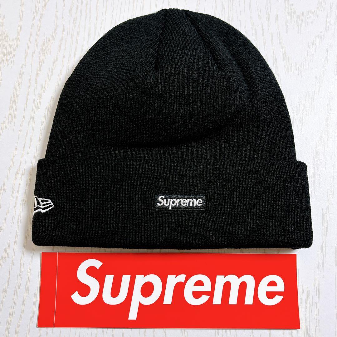 Supreme NEW ERA ニット帽　ビーニー　Sロゴ　ブラック　黒　雪