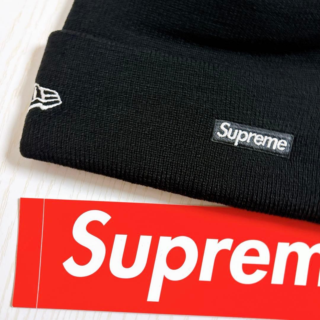 Supreme NEW ERA ニット帽　ビーニー　Sロゴ　ブラック　黒　雪