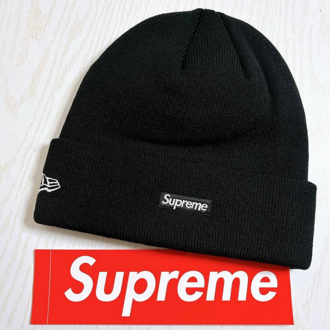 Supreme NEW ERA ニット帽　ビーニー　Sロゴ　ブラック　黒　雪
