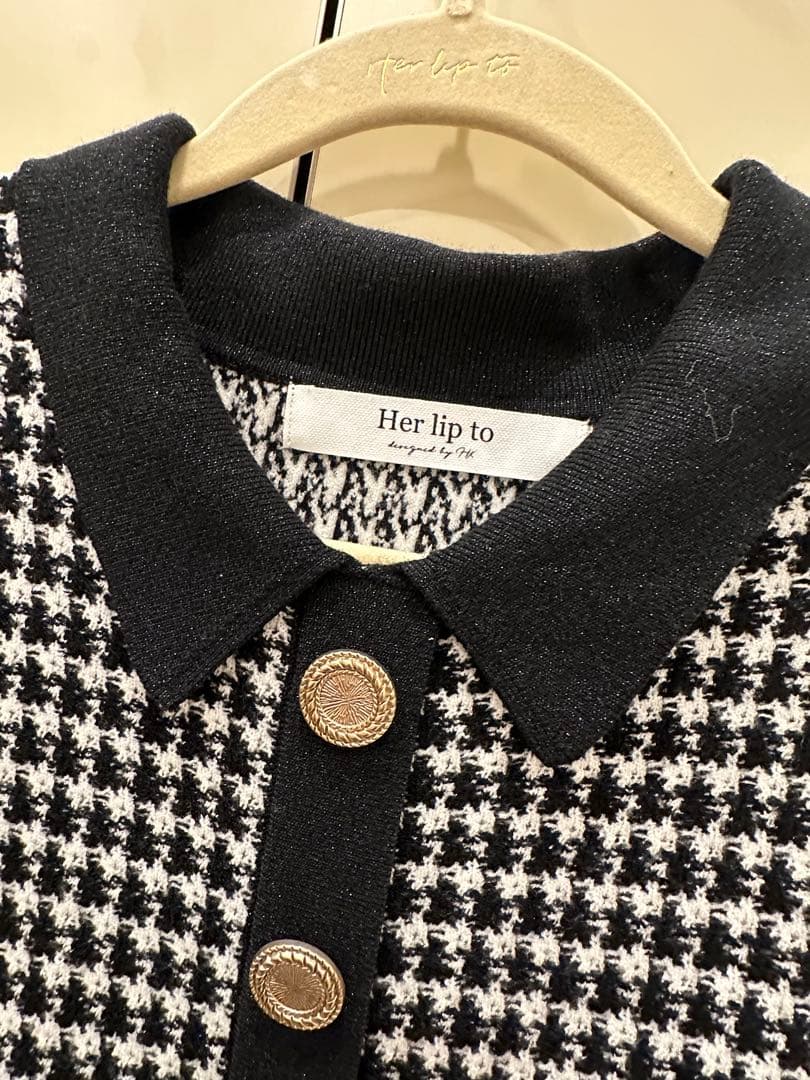 Buckingham Houndstooth Knit Dress ハリプ