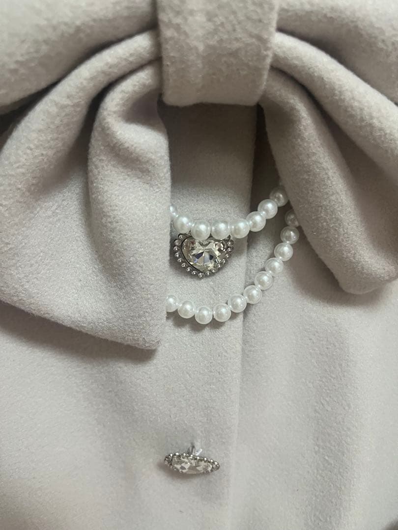 MARS薄紫のリボン付きケープコート