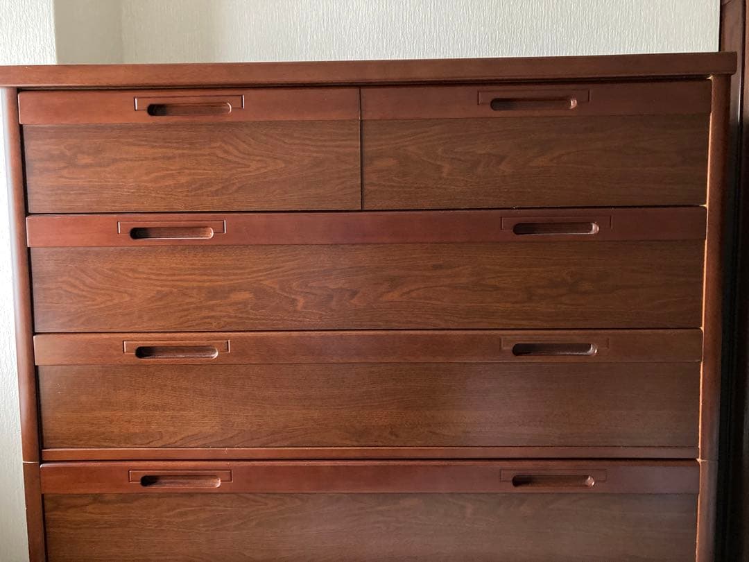 送料込み　木製　整理タンス　引き出し　ブラウン 7段チェスト　ハイチェスト