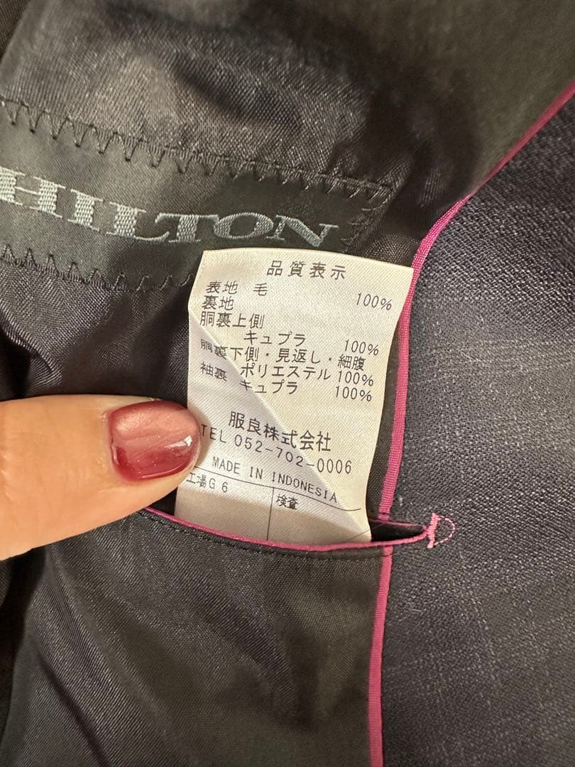 ネイビー チェック柄 スカートスーツ