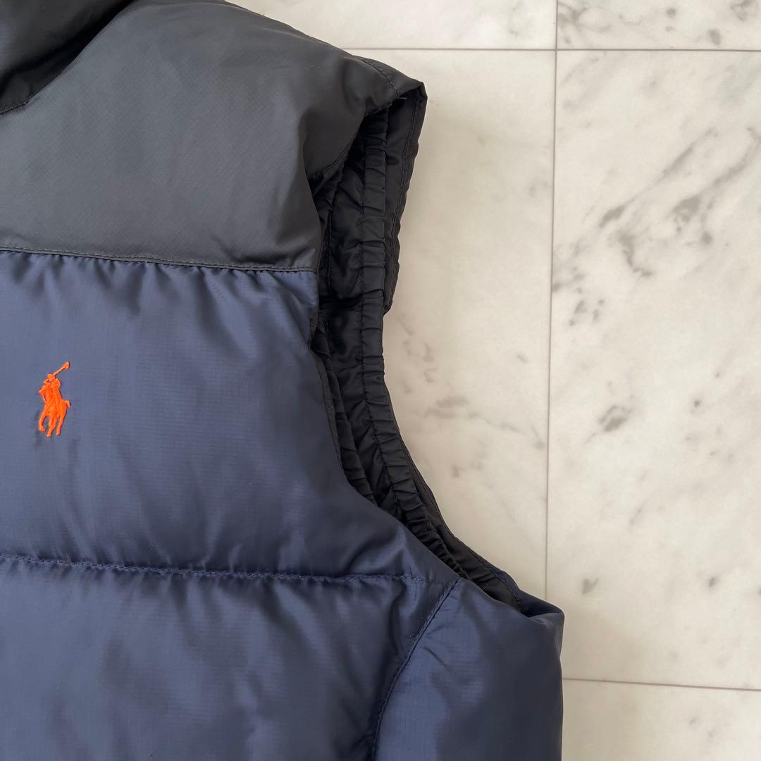 美品♪ポロラルフローレン　L ダウンベスト　RL/150 ネイビー×ブラック