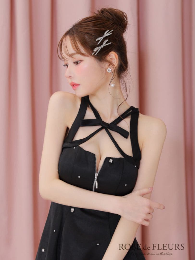 ROBE de FLEURS ブラックドレス S