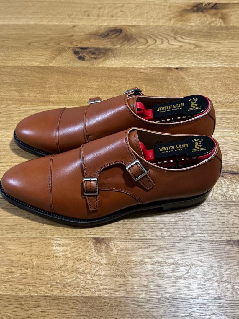 【新品未使用】スコッチグレイン ダブルモンクストラップ ブラウン 26.0cm