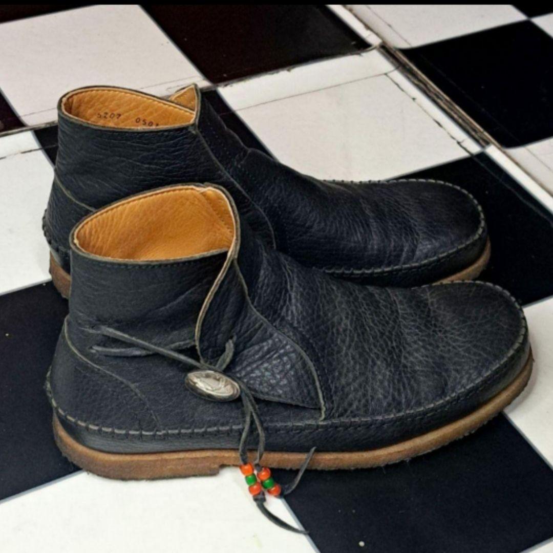 TMT コンチョ　レザー　モカシンブーツ　クレープソール　9