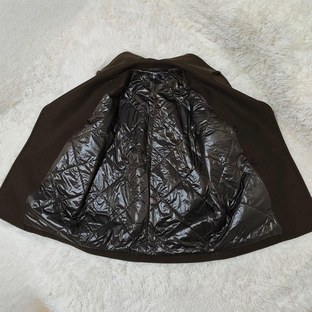 極美品 UNIQLO +J 中綿キルティング メルトン ピーコート XL