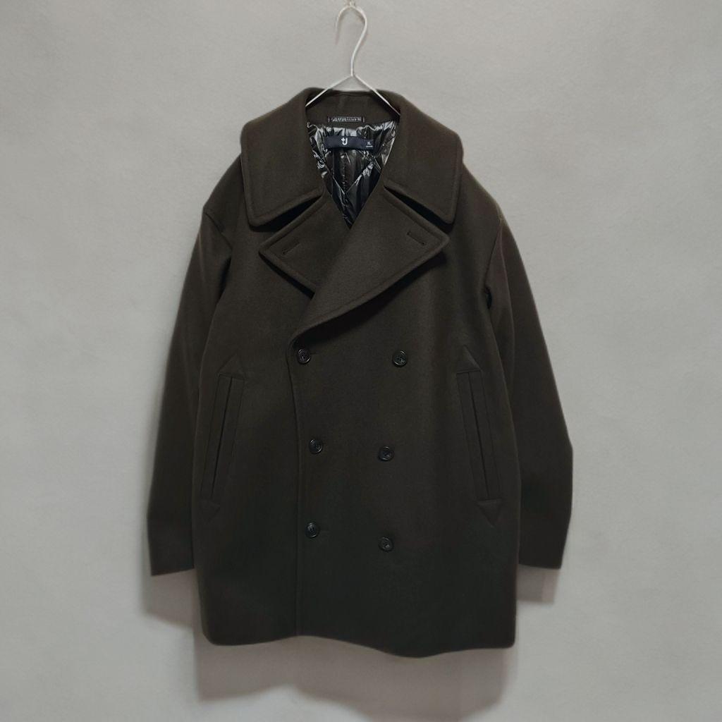 極美品 UNIQLO +J 中綿キルティング メルトン ピーコート XL
