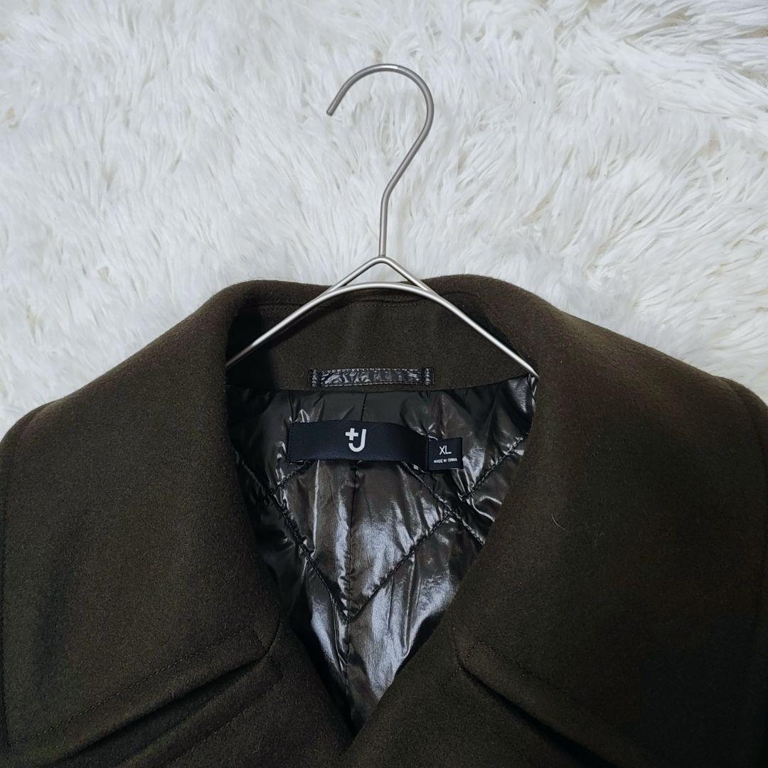 極美品 UNIQLO +J 中綿キルティング メルトン ピーコート XL