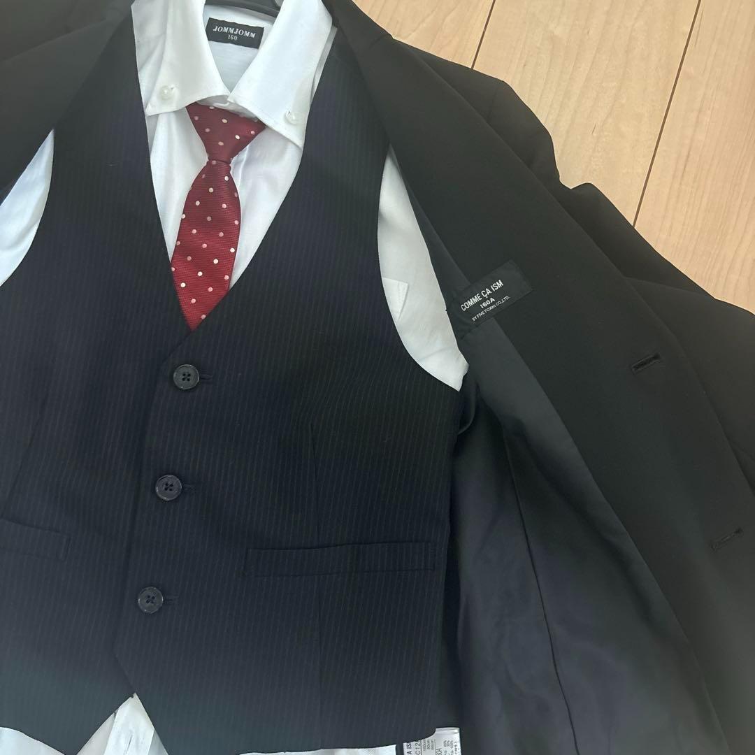 りとみと　COMME CA ISM卒業160黒フォーマルスーツ4点セット