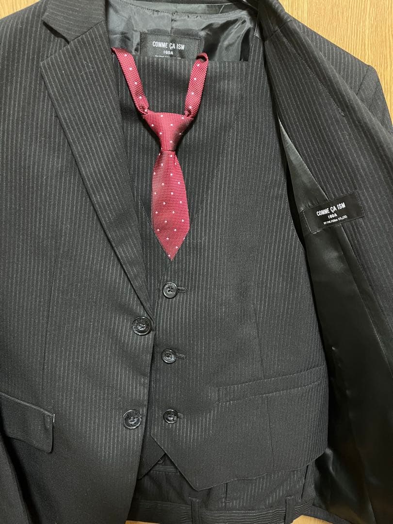 りとみと　COMME CA ISM卒業160黒フォーマルスーツ4点セット