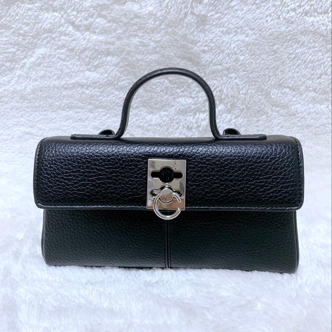 【みん】極美品♪ CAFUNÉ スタンスウォレット ブラック シボ革