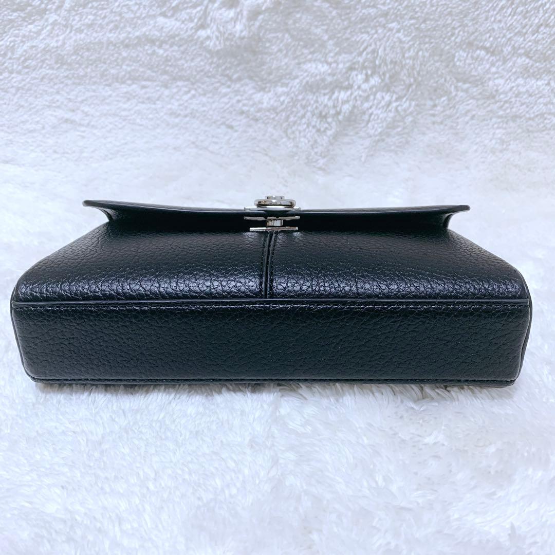 【みん】極美品♪ CAFUNÉ スタンスウォレット ブラック シボ革