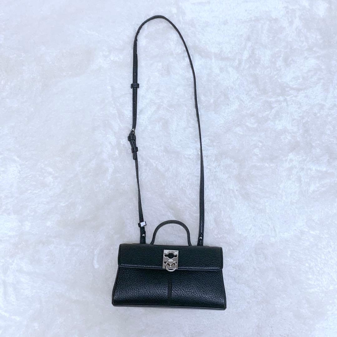 【みん】極美品♪ CAFUNÉ スタンスウォレット ブラック シボ革