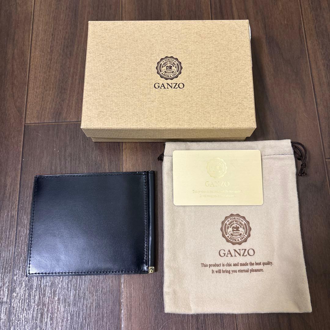 GANZO ブラック レザー 折り財布