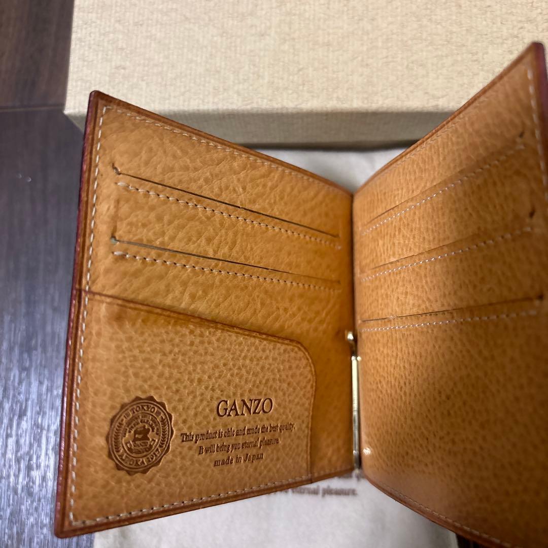 GANZO ブラック レザー 折り財布