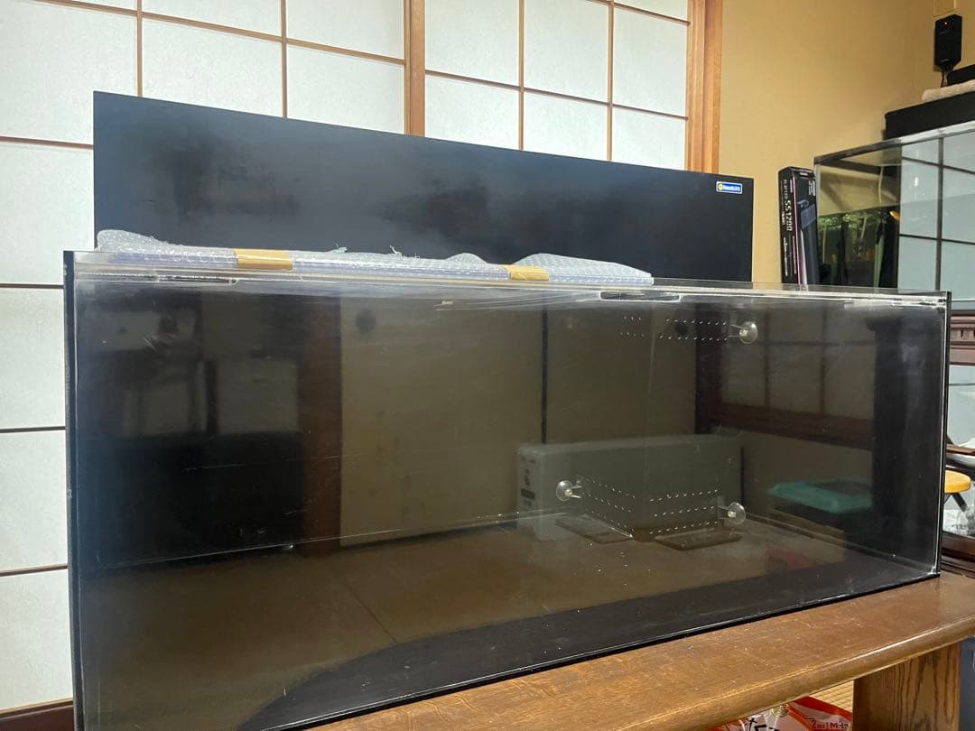 アクリル水槽 1200 4面黒・上部濾過・コーナーカバー・蓋！