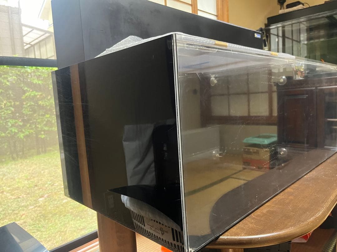 アクリル水槽 1200 4面黒・上部濾過・コーナーカバー・蓋！