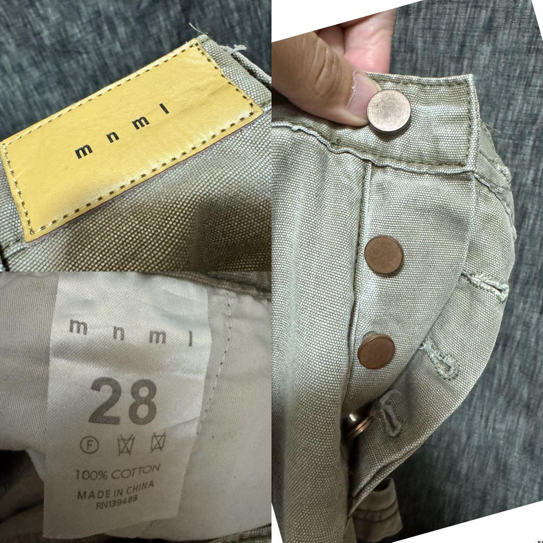 mnml ペイント ブーツカットパンツ 再構築 ペンキ ドッキング チノ ワーク