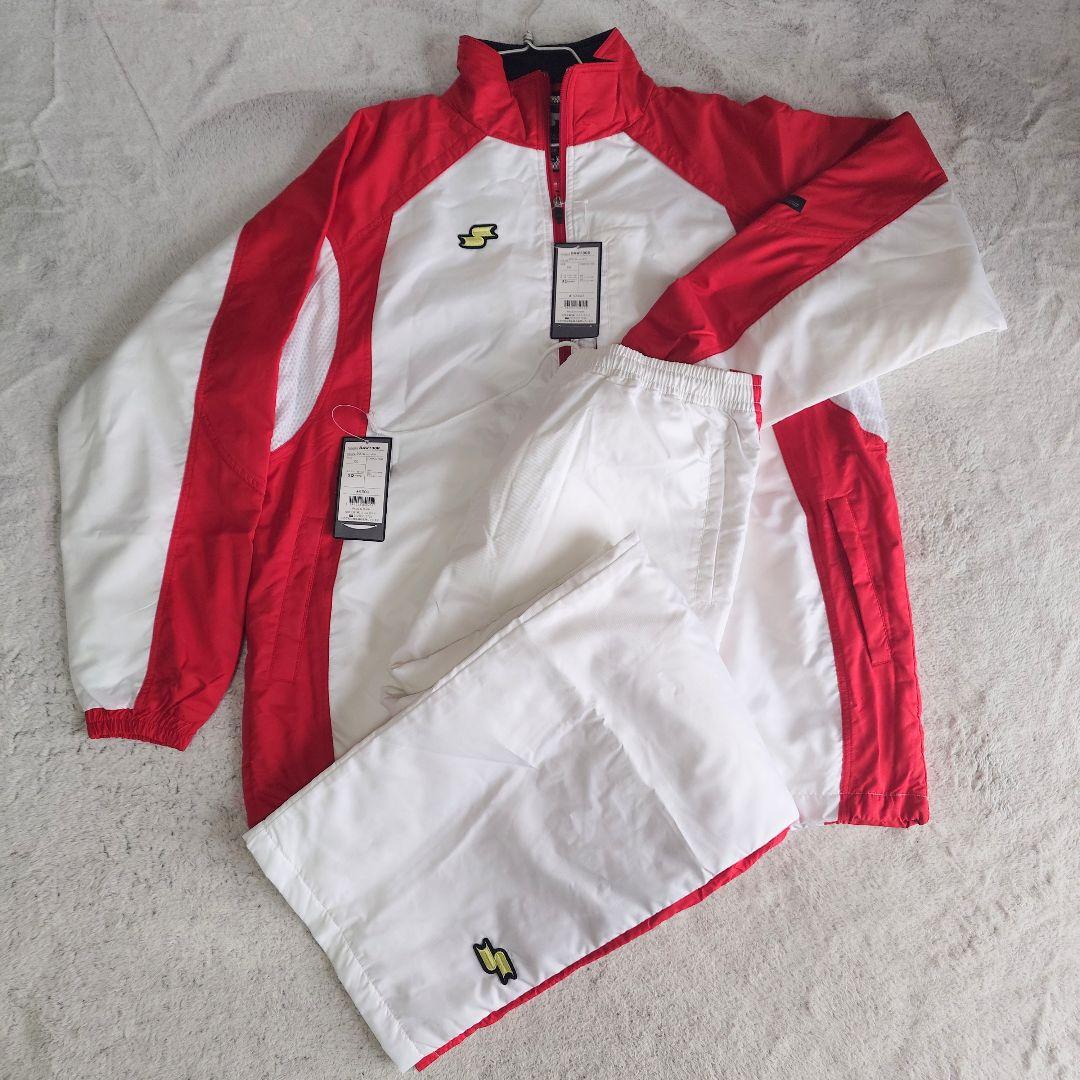 タグ付き SSK セットアップ ウインドブレーカー XOサイズ 白赤